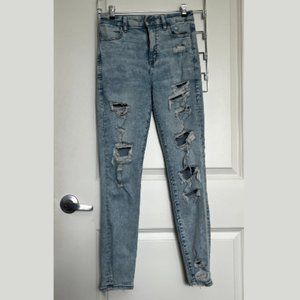 American Eagle Curvy Super Hi-Rise Jegging, Light Wash